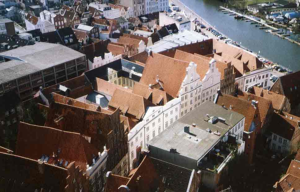 Häuserzeile von oben