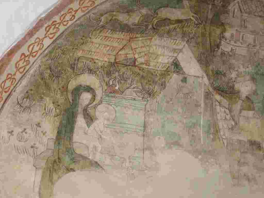 Thorn/Torun, Breite Str. 16/ul. Szeroka 16, Diele, Wandnische in der Brandmauer, Anbetung der Hl. drei Könige, 2. Hälfte des 15. Jh. (Reimann)