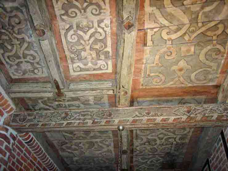 Lüneburg, Auf dem Meere 21, Diele, ehem. Handwerkerhaus, Schweif- und Beschlagwerk (Reimann)